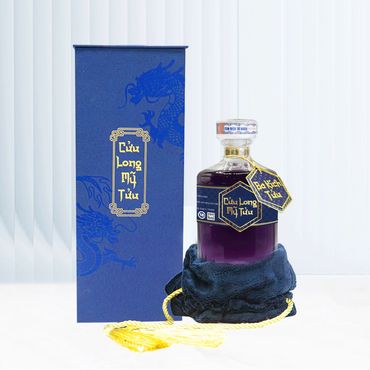 ba kích tửu chai thuỷ tinh 500ml hộp túi nhung