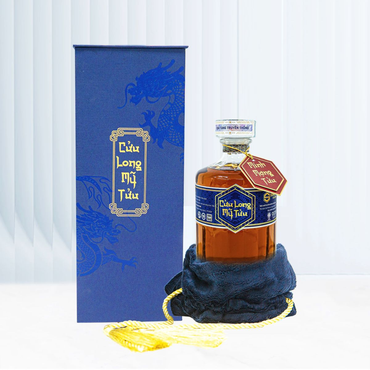 minh mạng tửu chai thuỷ tinh 500ml hộp túi nhung