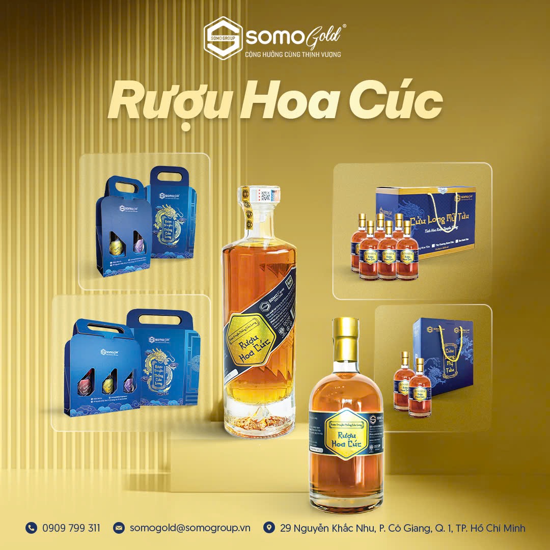 rượu hoa cúc mẫu thuỷ tinh