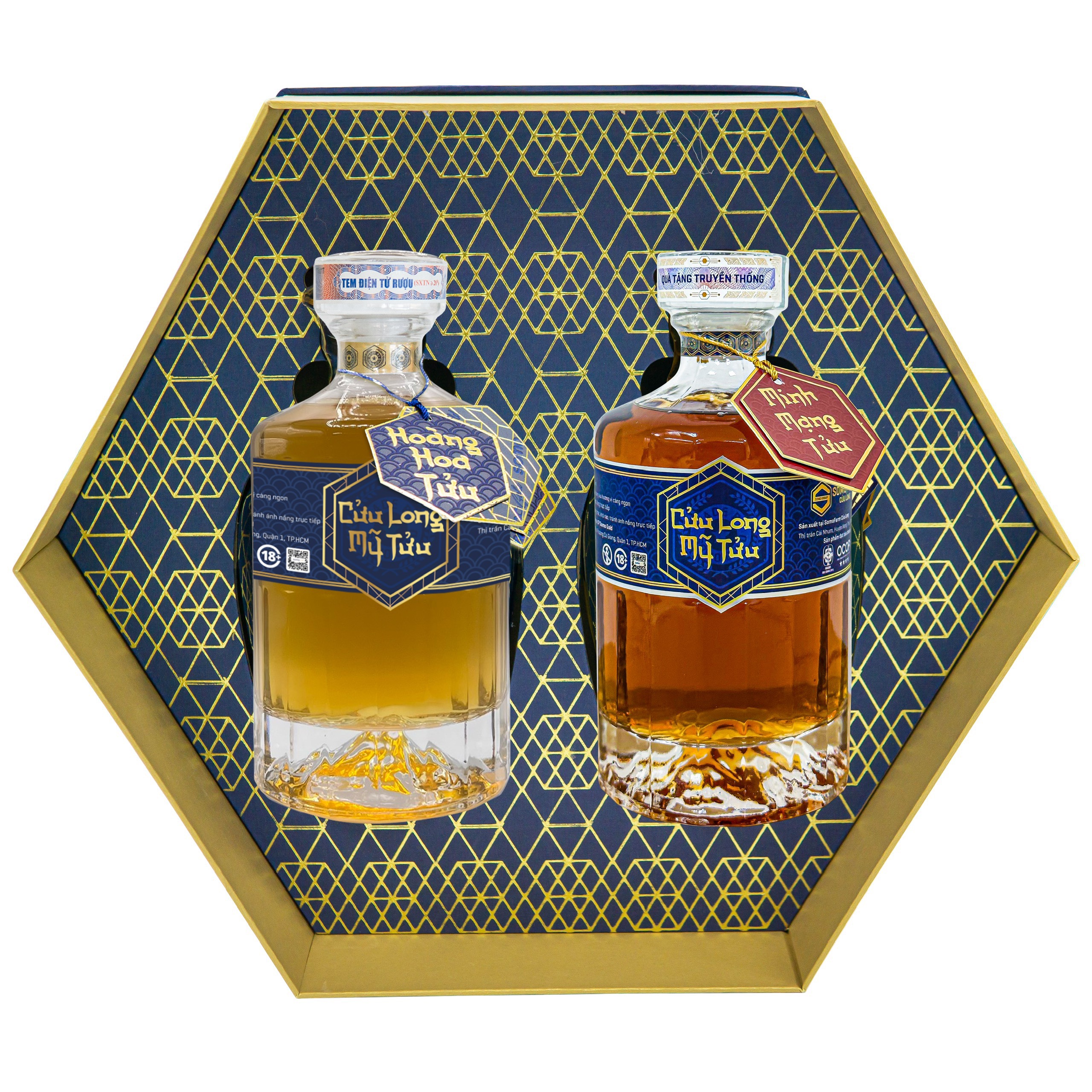 set quà tặng lộc xuân 9 chai thuỷ tinh hibiki