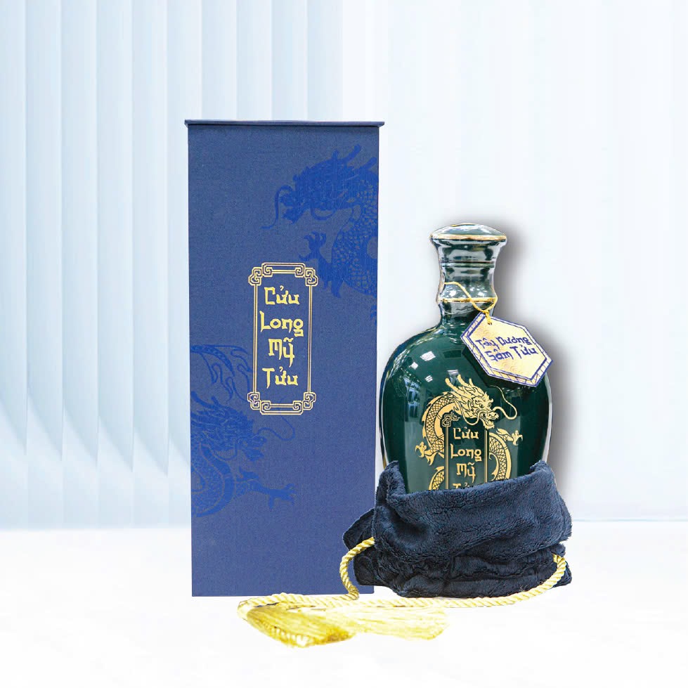 tây dương sâm tửu bình sứ 700ml hộp túi nhung